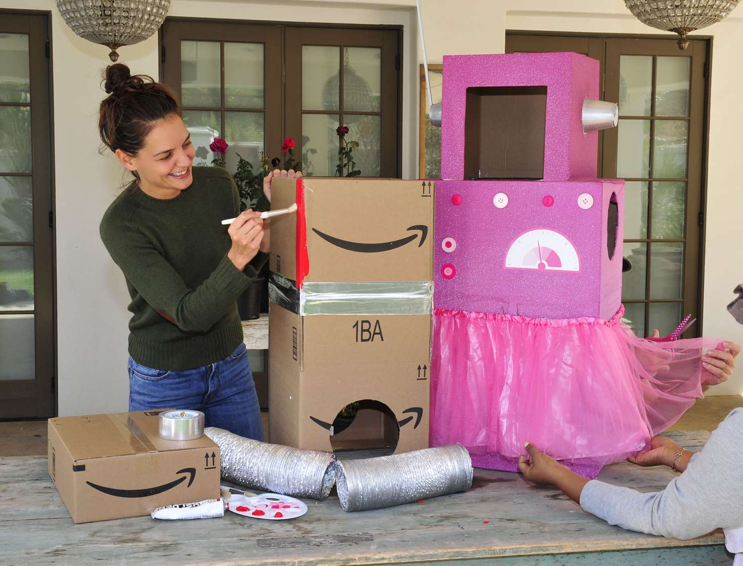 Katie Holmes 2017 : Katie Holmes: Creates Halloween boxtumes for her daughter -12