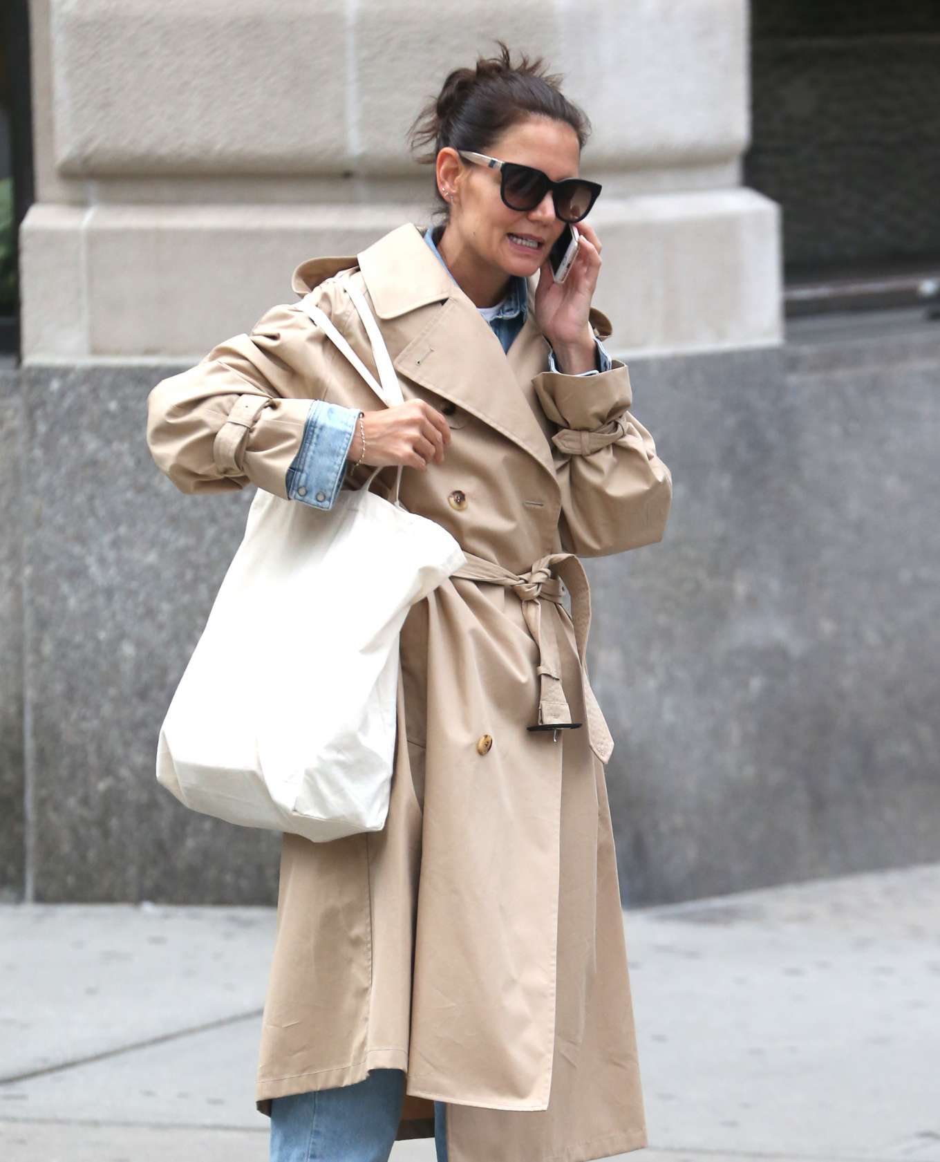 Katie Holmes in a trench coat-10 | GotCeleb