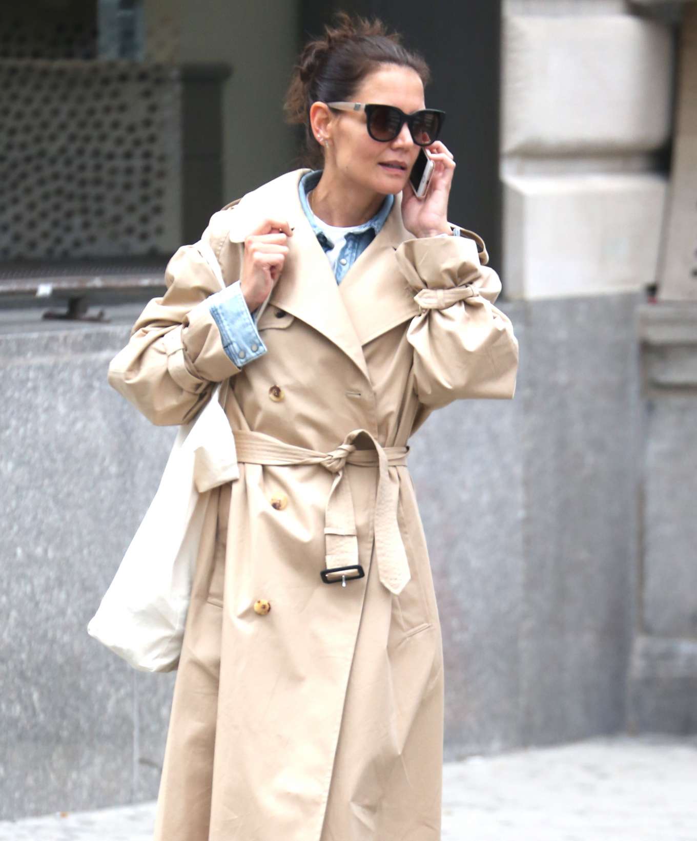 Katie Holmes in a trench coat-16 | GotCeleb