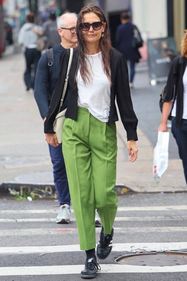 Katie Holmes - In green pants while out in SoHo - New York