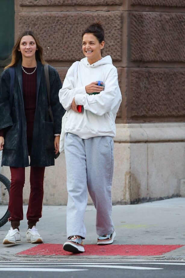 Katie Holmes - In grey sweatpants out in New York