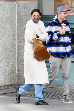 Katie Holmes - Is all bundled up in New York