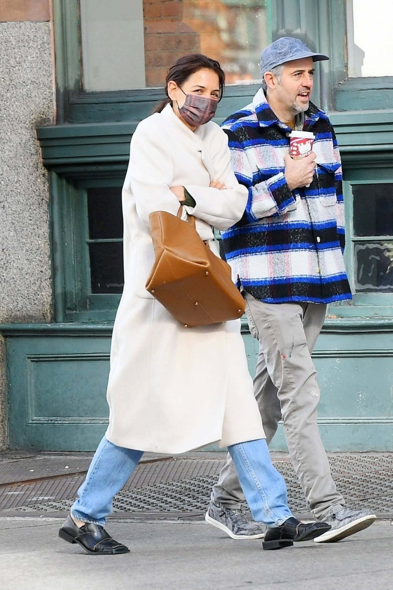 Katie Holmes - Is all bundled up on a chilly day in New York