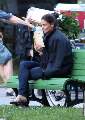 Katie Holmes on the Set of 'The Gift' in Montreal