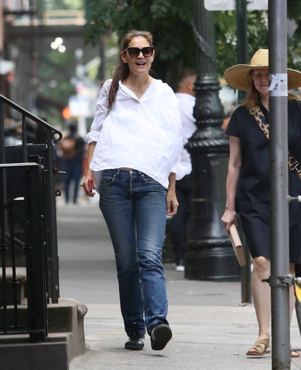 Katie Holmes - Seen with Laura Linney in New York