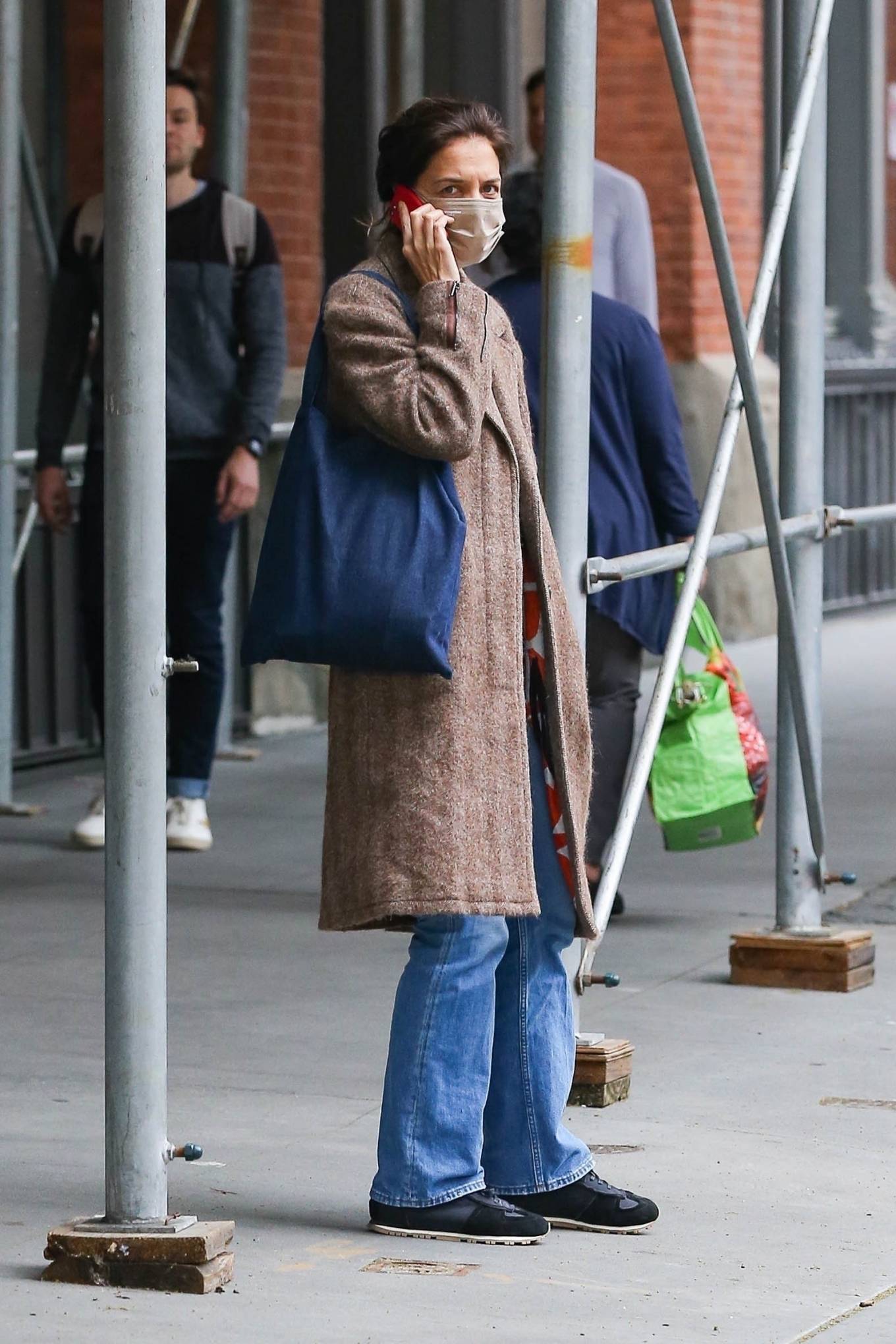 Katie Holmes 2022 : Katie Holmes – Wears a light brown coat while out in New York-15