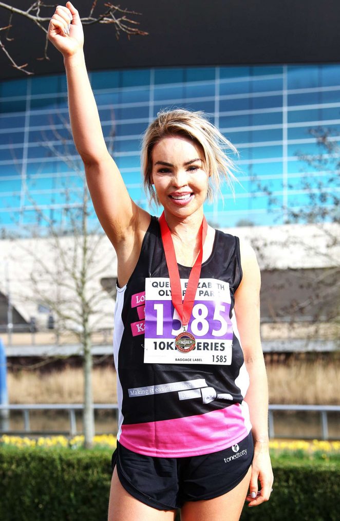 Katie Piper takes part in the Queen Elizabeth Olympic Park 10KM in aid of her foundation in London