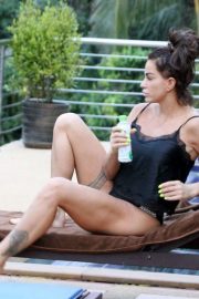 Katie Price in Black Swimsuit on holiday in Thailand