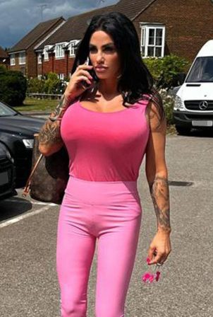 Katie Price - In pink while returning to her car in Sussex