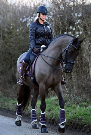 Katie Price - Pictured back horse riding in London