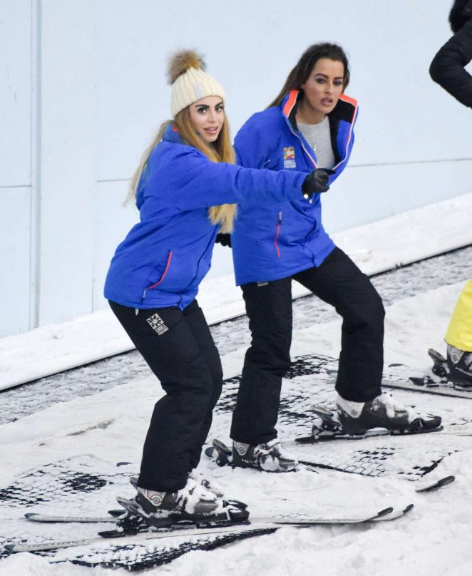 Katie Salmon gets a ski lesson in Manchester