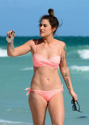 Katie Waissel in Pink Bikini on holiday in Miami