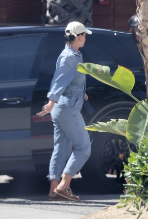 Katy Perry - In a denim jumpsuit out in Los Angeles