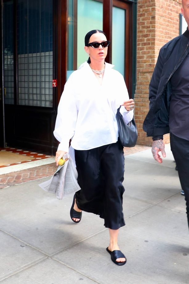 Katy Perry - In an oversized dress shirt in New York