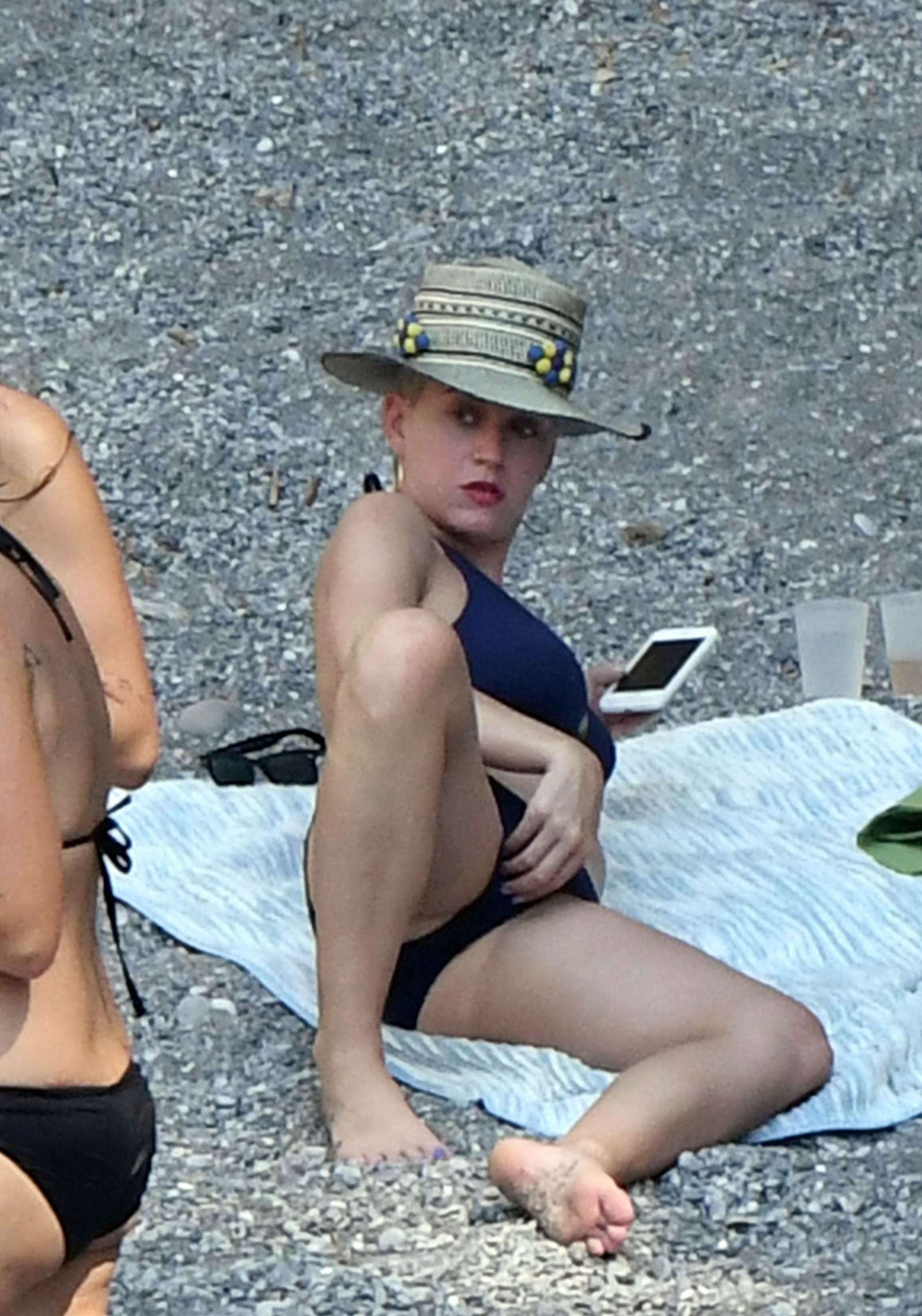 Katy Perry in Blue Bikini on vacation in Italy. 