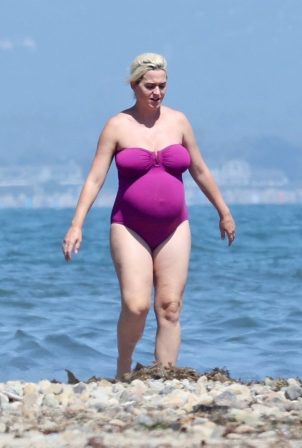 Katy Perry in Swimsuit at the beach in Malibu