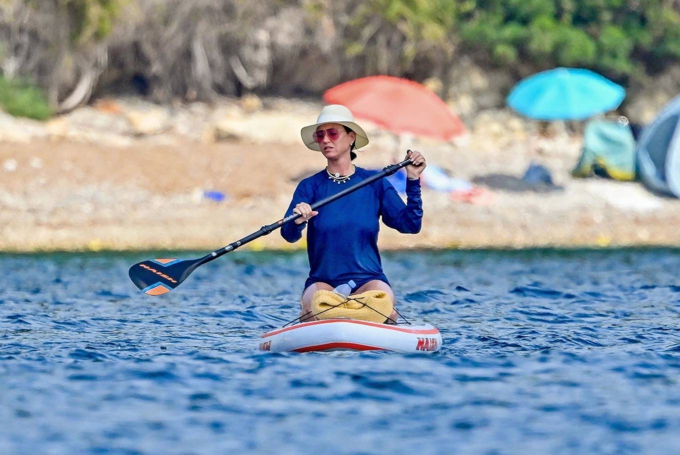 Katy Perry - Paddle boarding candids in St Tropez