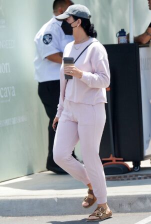 Katy Perry - Seen in an all pink sweat suit in Los Angeles