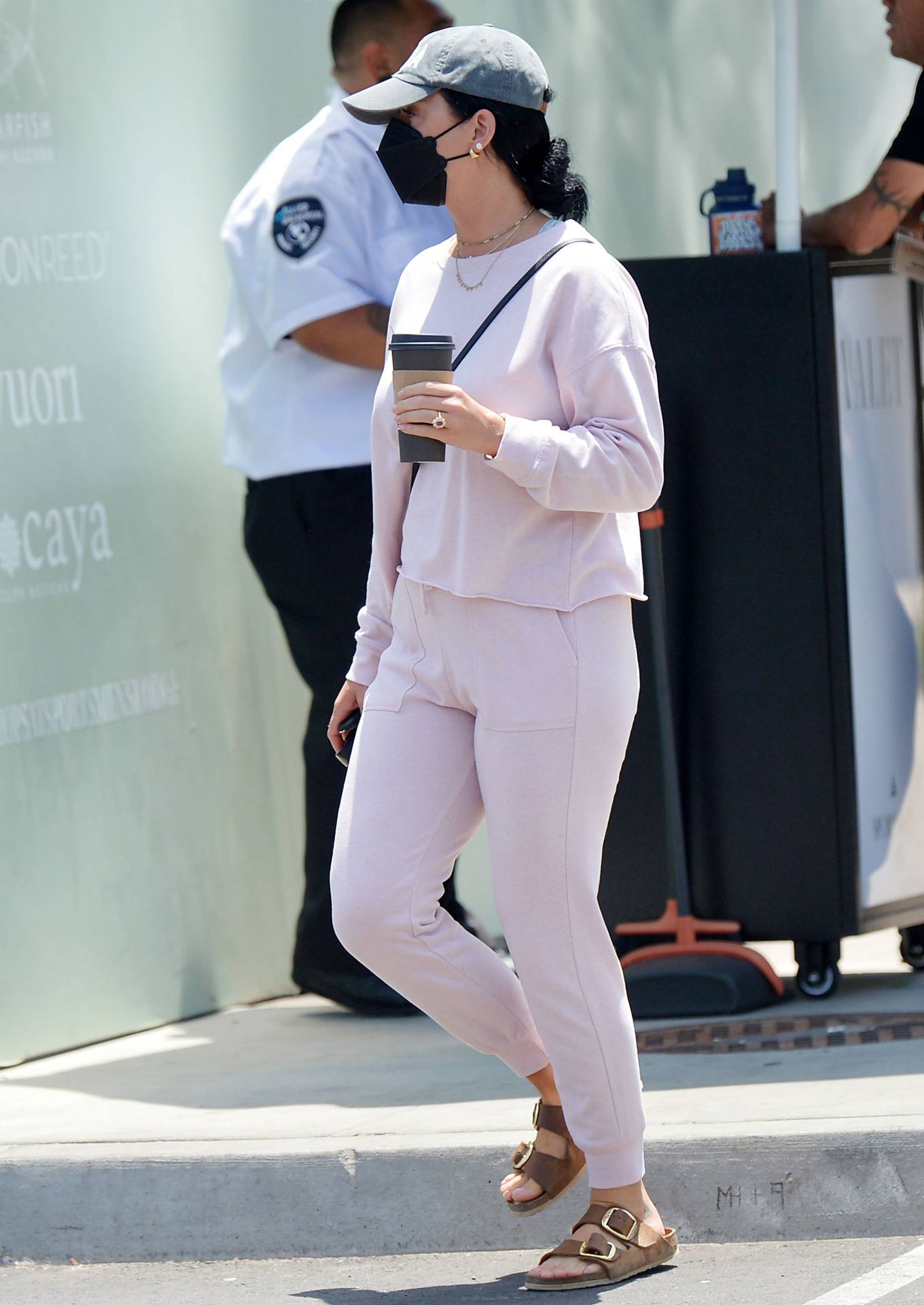 Katy Perry - Seen in an all pink sweat suit in Los Angeles