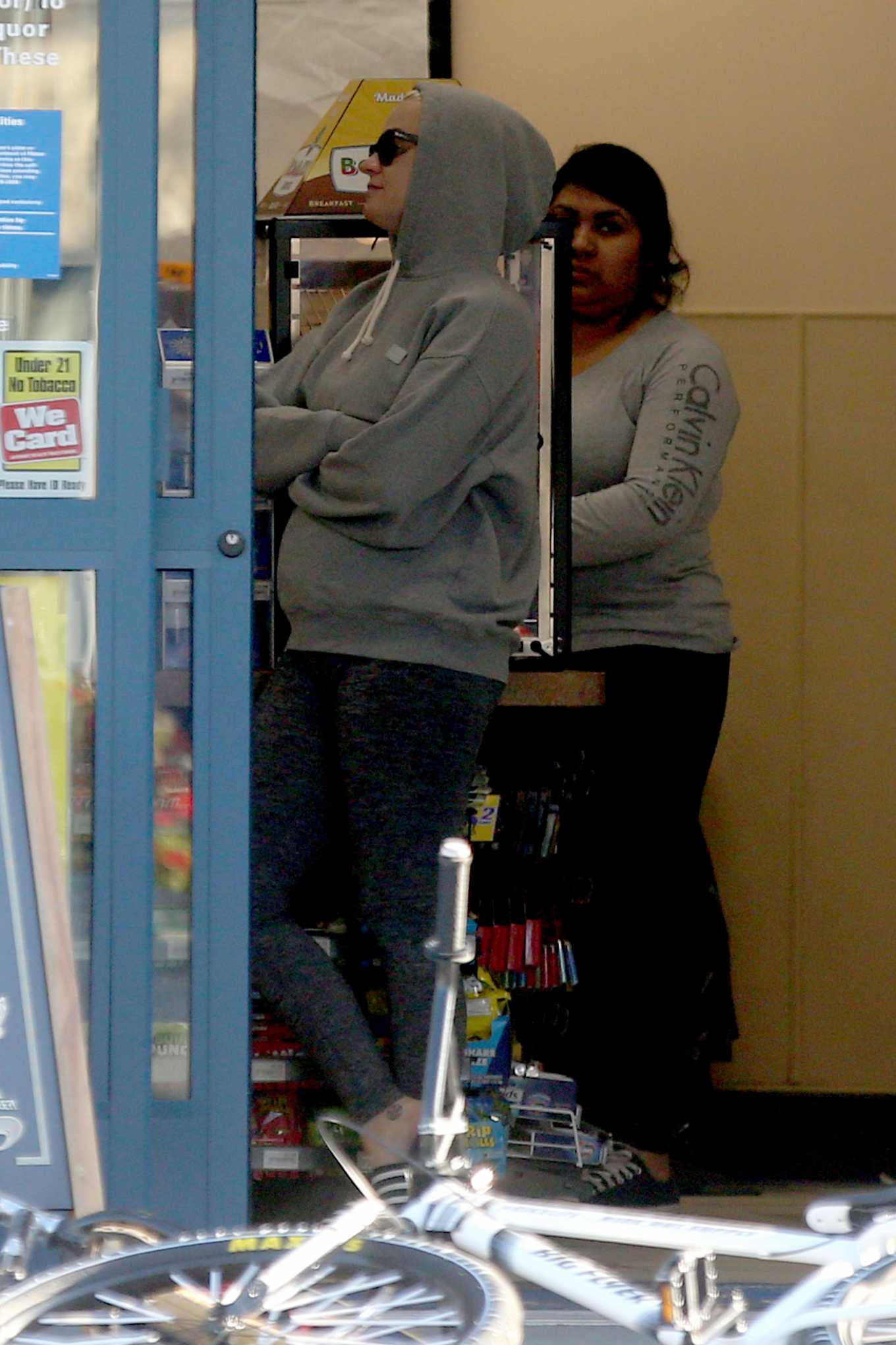 Katy Perry â€“ Wearing All Grey at a Gas Station Shop in California