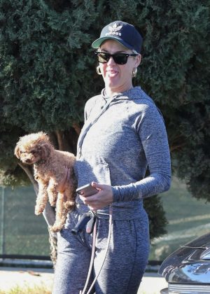 Katy Perry with her dog - Out in Los Angeles
