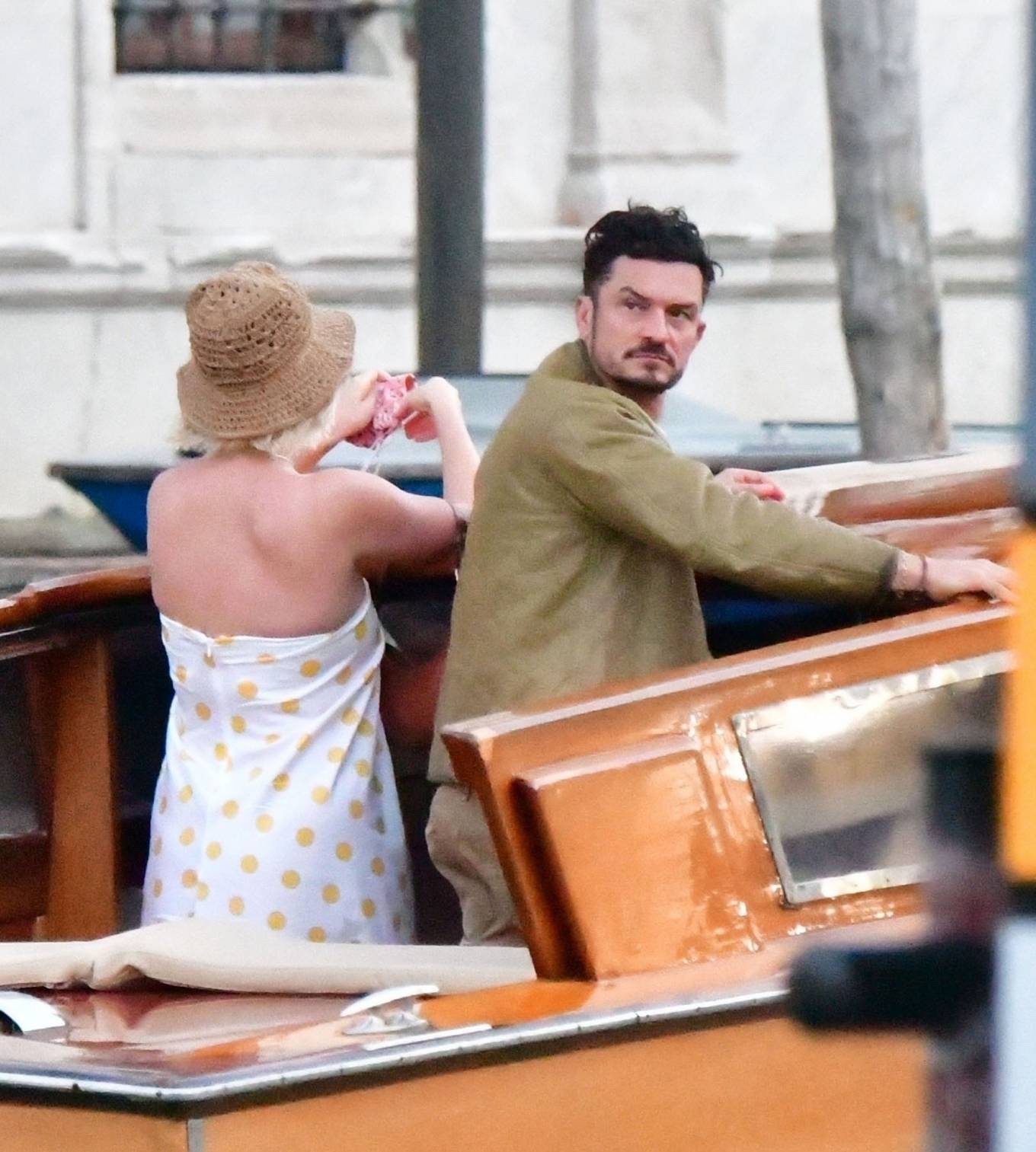 Katy Perry - With Orlando Bloom seen on a taxi boat in Venice. 