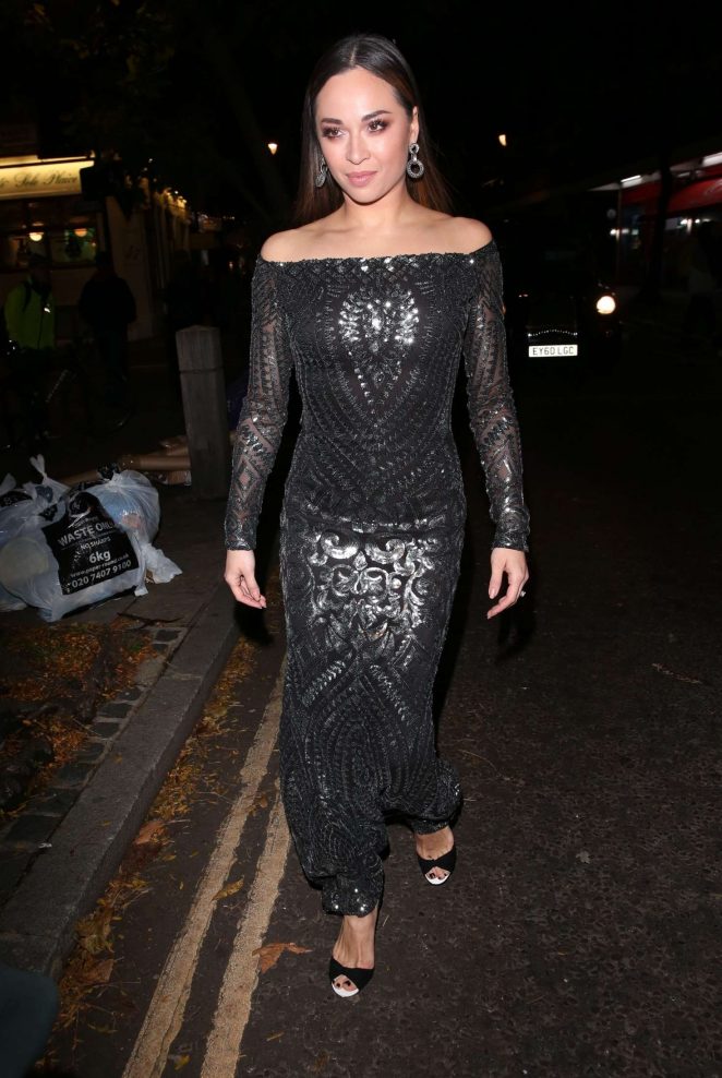 Katya Jones in Long Dress - Out in London