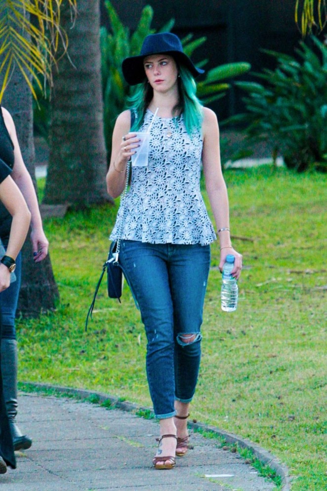 Kaya Scodelario in Jeans Out in Sao Paulo