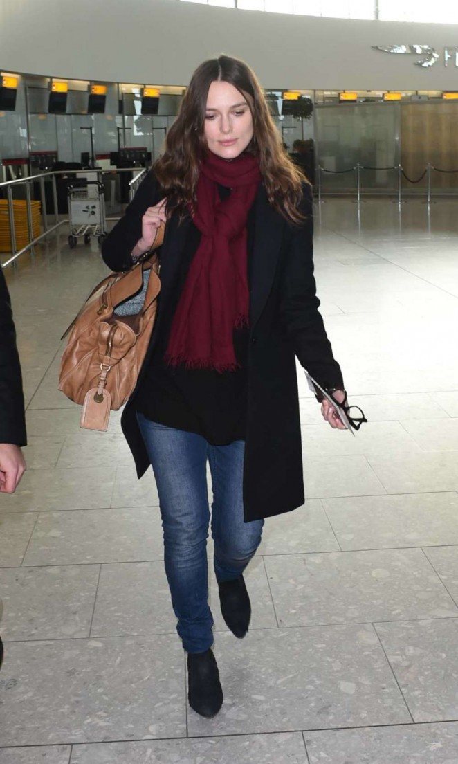 Keira Knightley in Jeans on London Airport