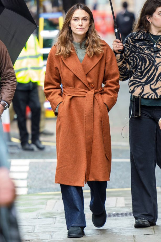 Keira Knightley - On the set for the series in central London