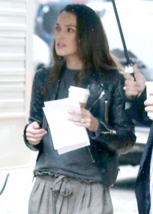 Keira Knightley - On the set of 'Collateral Beauty' in New York