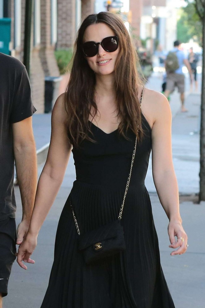 Keira Knightley in Black Dress Out in NY