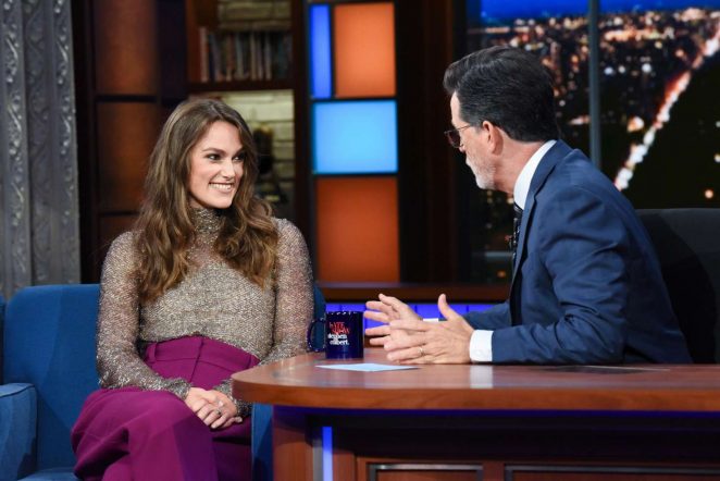 Keira Knightley - Visits The Late Show With Stephen Colbert in NY