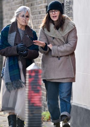 Keira Knightley with her mum out in London