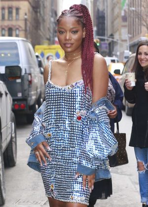 Keke Palmer in a Metallic Dress at Wendy Williams Show in New York City