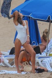 Keleigh Sperry in White Swimsuit in Maui