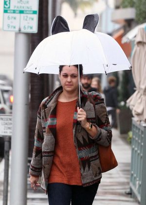 Kelen Coleman out in The Rain in Beverly Hills