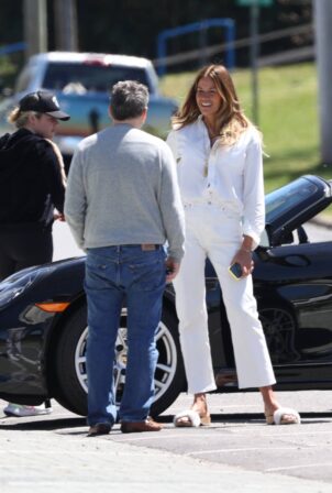 Kelly Bensimon - Checks out a Porsche on her 54th birthday in East Hampton - New York
