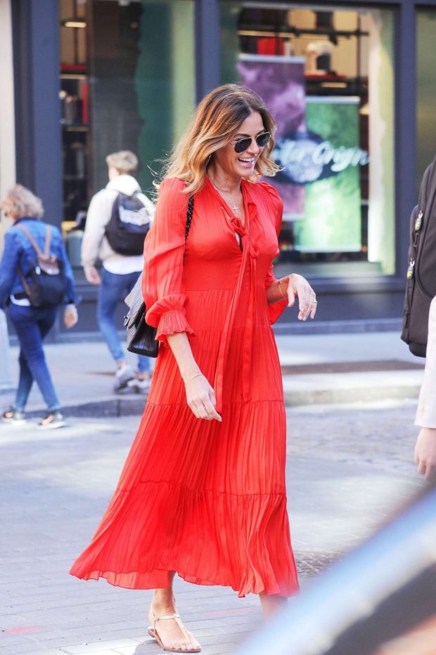 Kelly Bensimon in Long Red Dress - Out in New York