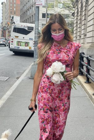 Kelly Bensimon - In spring floral Isabel Marant dress out in Soho