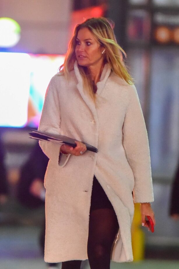 Kelly Bensimon - In white trench coat during an afternoon outing in New York