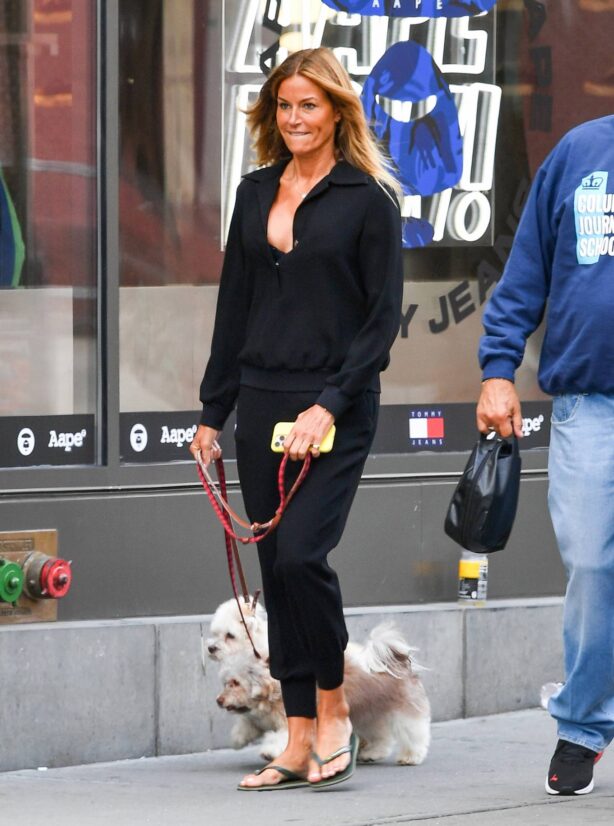 Kelly Bensimon - On a dog walk in Soho New York City