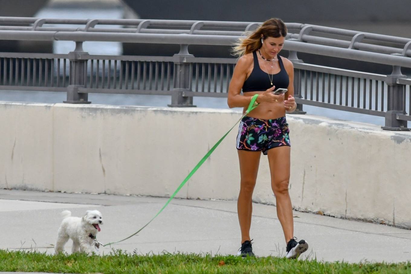 Kelly Bensimon â€“ Walk her dog around Palm Beach