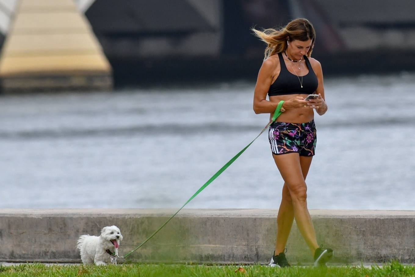 Kelly Bensimon â€“ Walk her dog around Palm Beach