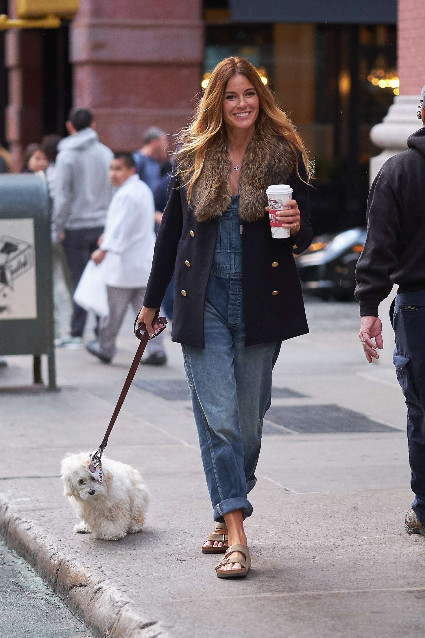 Kelly Bensimon - Walking her dog in NYC