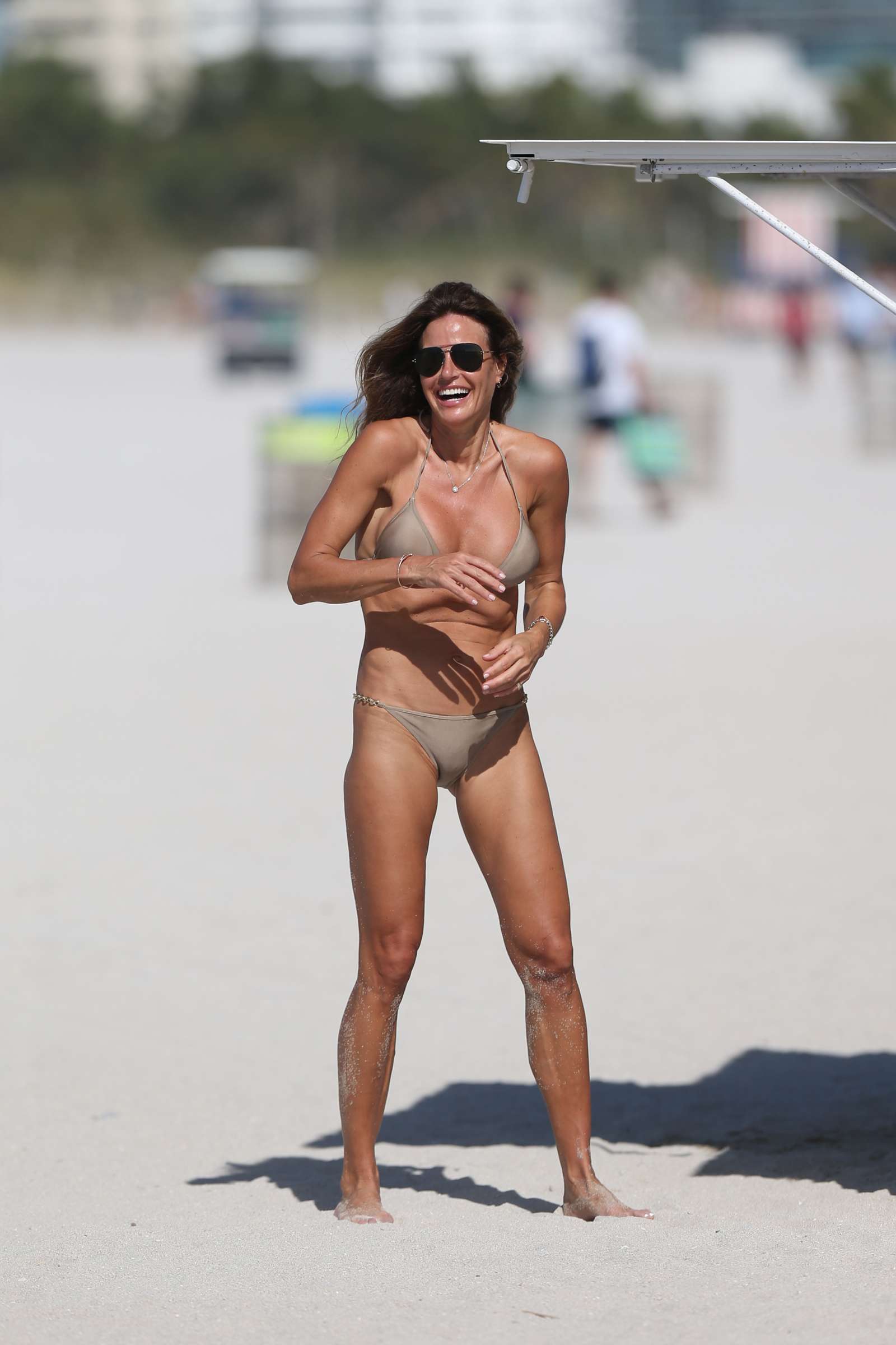 Kelly Bensimon â€“ Wearing metallic bikini on Miami Beach