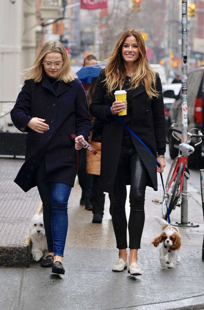 Kelly Bensimon with her daughter out in Soho