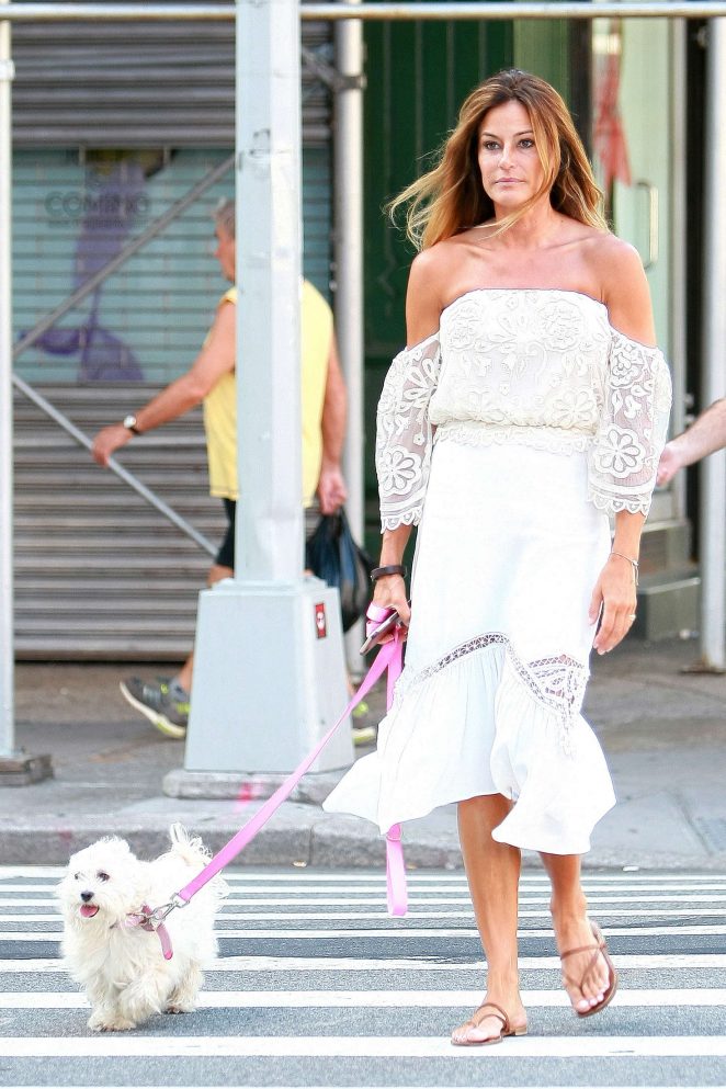 Kelly Bensimon with her dog in New York City