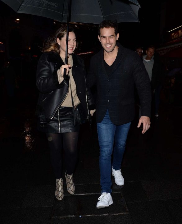 Kelly Brook and Jeremy Parisi - Leave Global Radio Studios in London