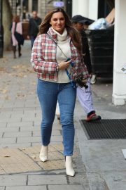 Kelly Brook - Arrives at Heart Radio show in London